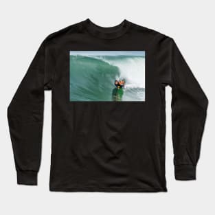 Bodyboarder in action Long Sleeve T-Shirt